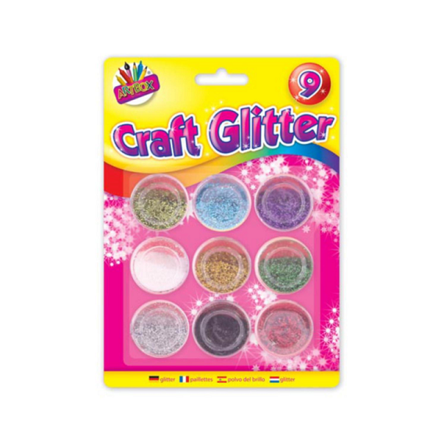 Childrens Kids 9 x Pots of Glitter Christmas Xmas Art & Crafts Cards Sprinkles