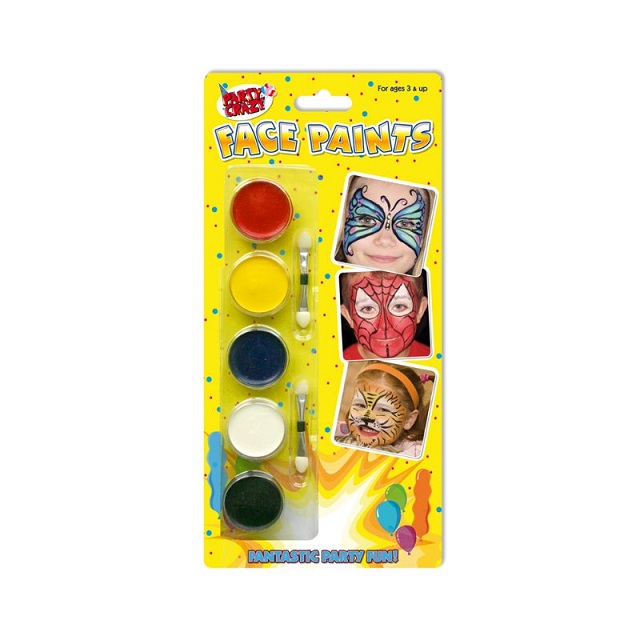 Childrens Kids Party Face Paints Make Up Face Painting Kit Red Black Blue White