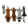 Cuddly Tug & Squeak Unstuffed Dog Toy Skunk, Fox, Racoon & Beaver
