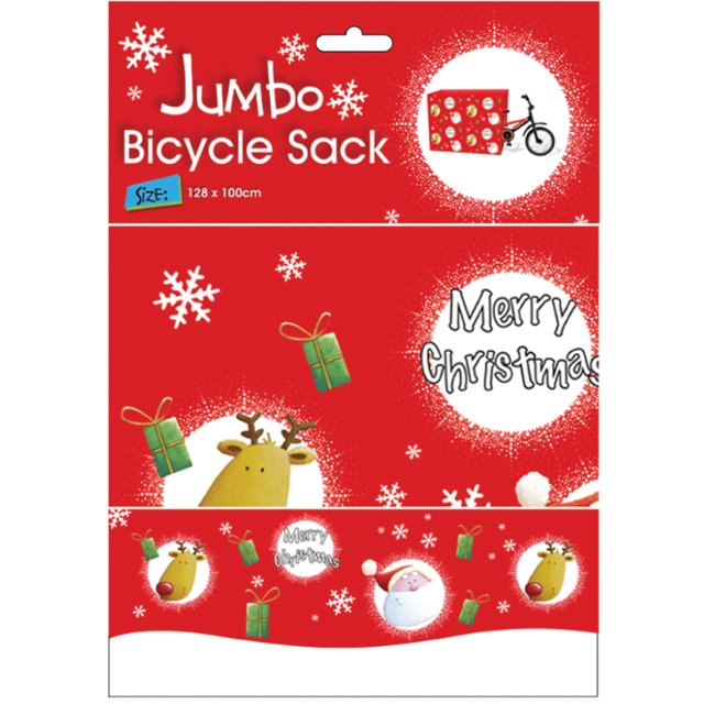 Jumbo Christmas Xmas Bicycle Bike Large Present Sack Wrap Bag 128cm x 100cm
