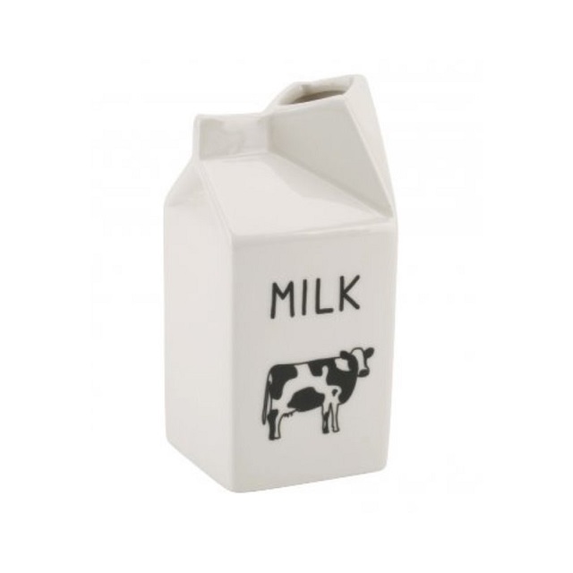 Novelty White Jug Moo Milk Carton Design Jug Ceramic Novelty Design