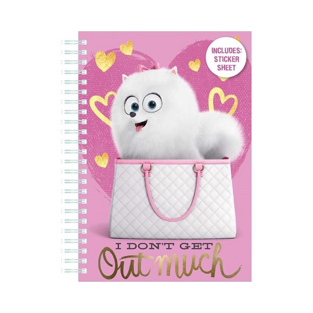 Secret Life Of Pets A5 Soft Notebook Includes Sticker Sheet Girls Pink Cuddle Addict