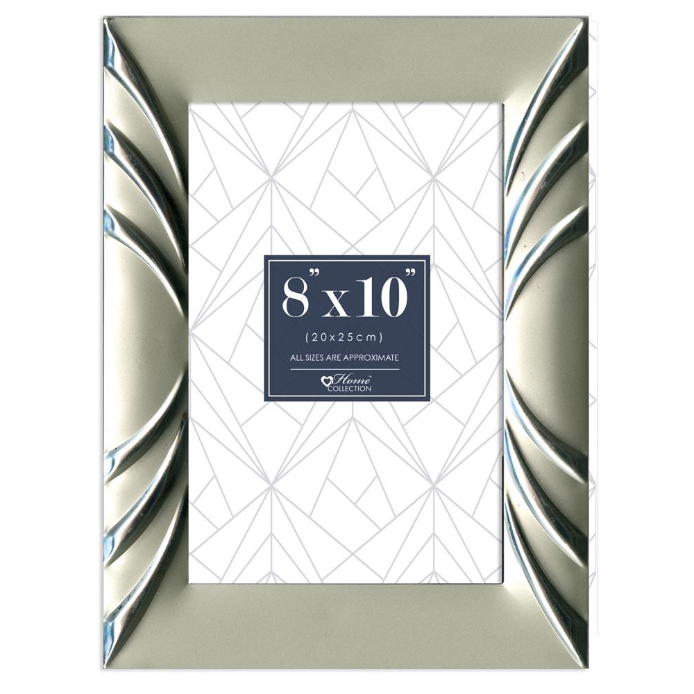 Contemporary Silver Metal Frames With Pattern In 3 Sizes 4x6 5x7 8x10
