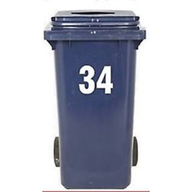 Number 4 Large Wheelie Bin Number Self Adhesive Stick On Sticker White Numbers