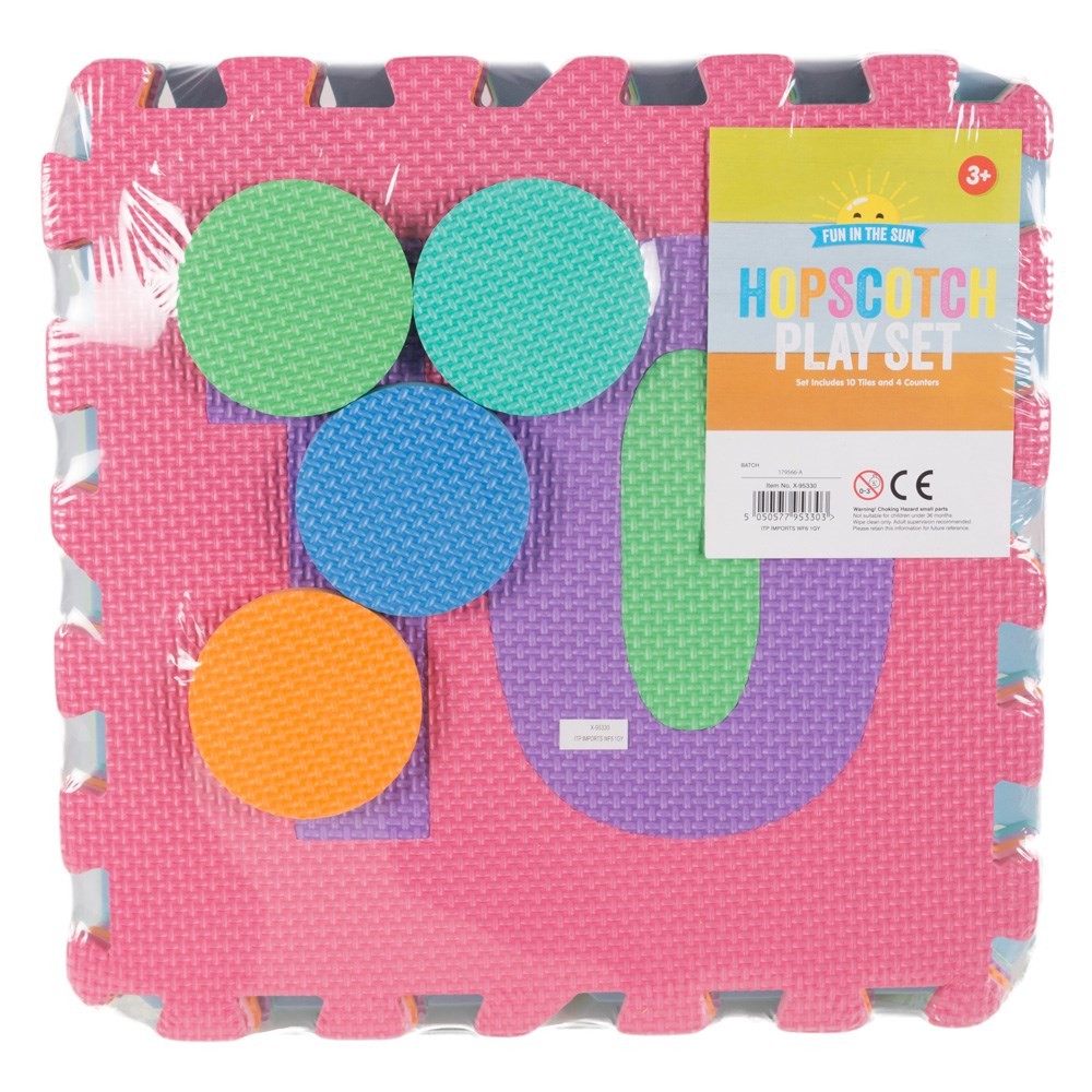 The Home Fusion Company Large Outdoor Garden Hopscotch Play Set Mats Pad Foam Mat Children Numbers Game 