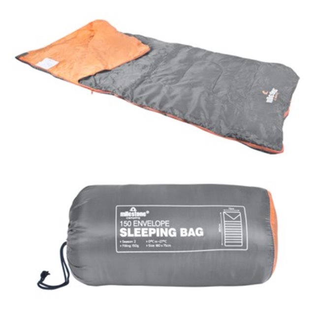 Single Sleeping Bag Envelope Design In Bag 170 x 75cm Camping Hiking Festivals