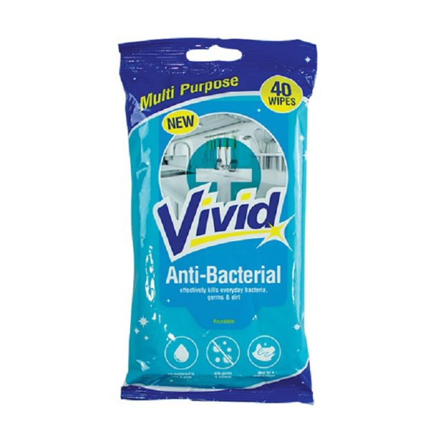 Pack Of 40 Anti-Bacterial Multi Surface Cleaning Wipes