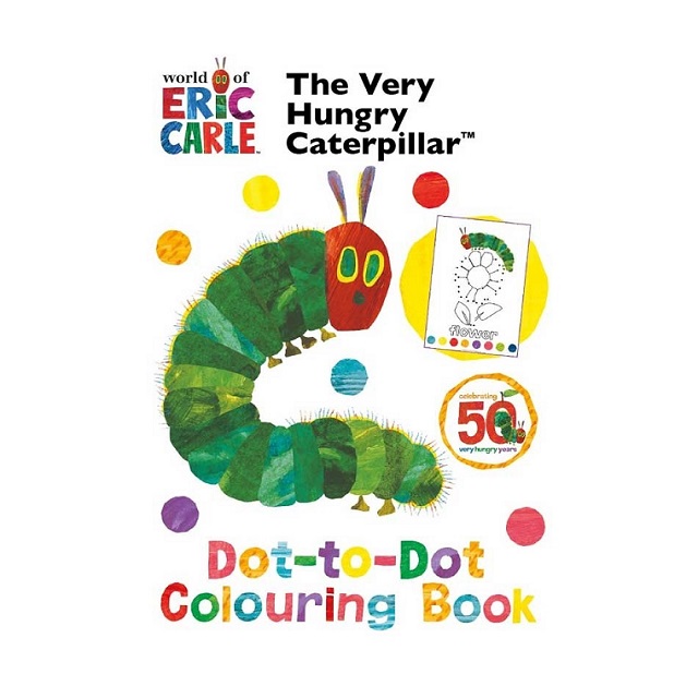 The Very Hungry Caterpillar Dot to Dot Colouring Book By Eric Carle Fun Activity's