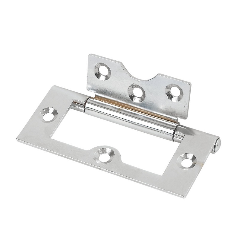 2 x Polished Chrome Flush Door Cabinet Cupboard Hinges 76mm 3" Inch