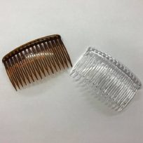 2 x Hair Side Combs 82mm With Grip Either Clear Or Brown Wedding Prom Fascinator