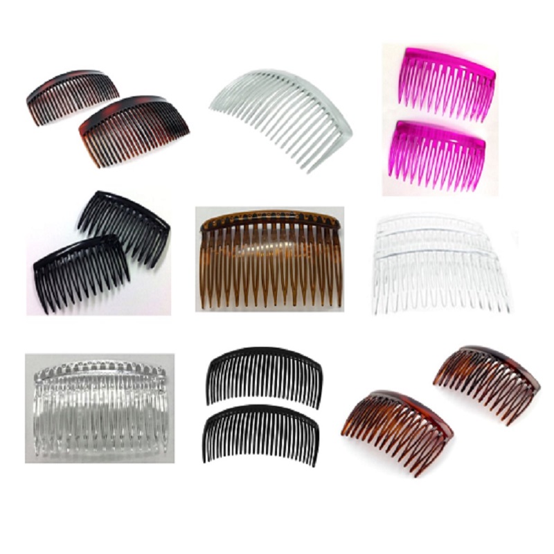 Hair Side Combs - Small Medium Large Clear Black Brown And Pink