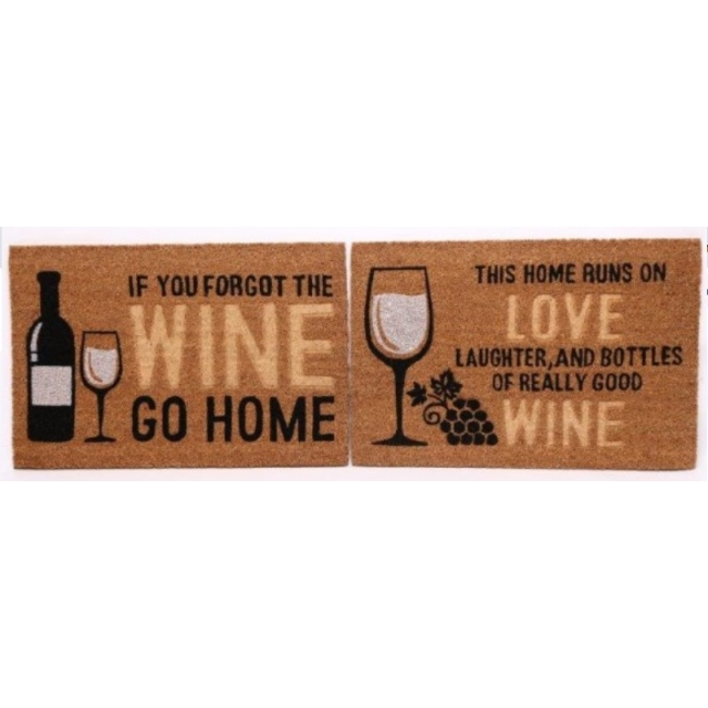 Heavy Duty Doormat Wine Themed Design 40 x 60cm