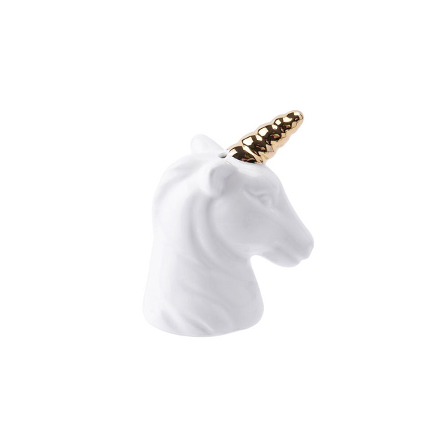 Unicorn Ceramic Unicorn Light Pull White & Gold