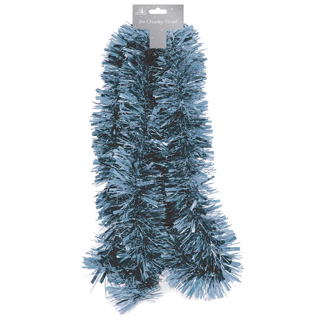 The Home Fusion Company Christmas Xmas Decoration Angel Hair Tinsel Lametta Ice Blue 