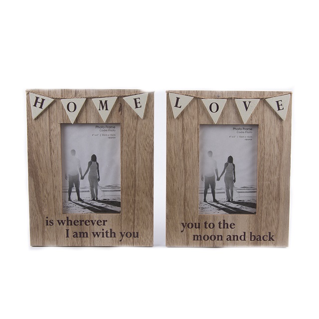 Wooden Bunting Photo Picture Frame Love Or Home Design