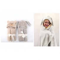 Beautiful Neutral Colours Hooded Baby / Child Bath Wrap