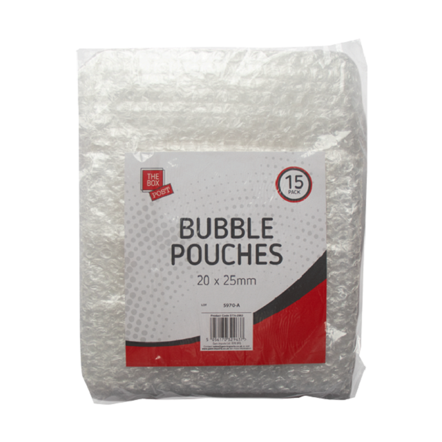 15 x Clear Packaging Bags Bubble Pouches Packing Solution, 20mm x 25mm
