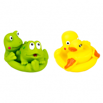 Baby Bath Time Fun Floating Squeaky Frog & Baby Or Duck & Duckling