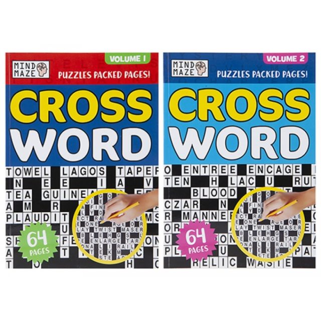 A4 Crossword Puzzle Book Assorted Designs